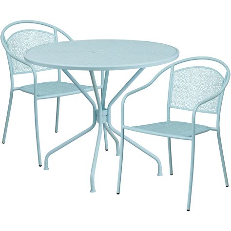 metal table with fabric chairs|outdoor steel table and chairs.